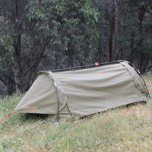 dusk to dawn setup on grass with windows zipped up