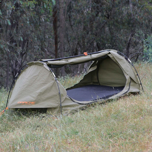 dusk to dawn swag setup on grass